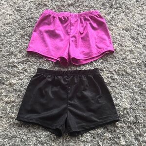 Lot of 2 metallic spandex dance shorts